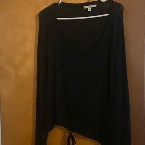 Express  Black Long Sleeve Tie Waist Top- Used!